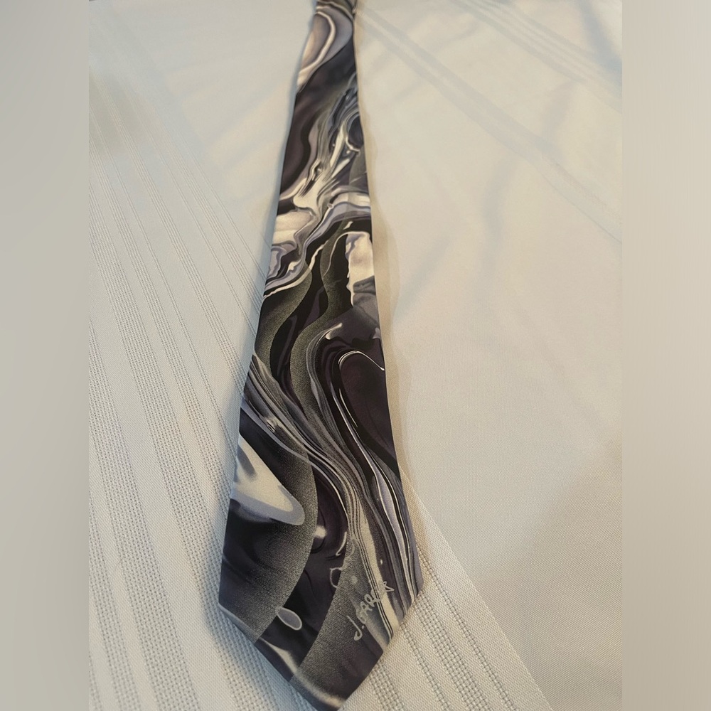 J. Garcia Black and Gray Marbled Tie